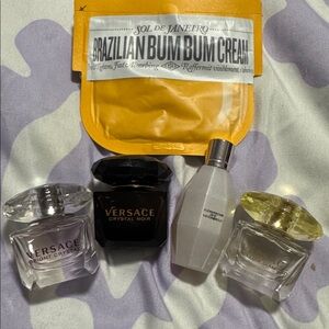 Versace and flower bomb perfume set up four minis